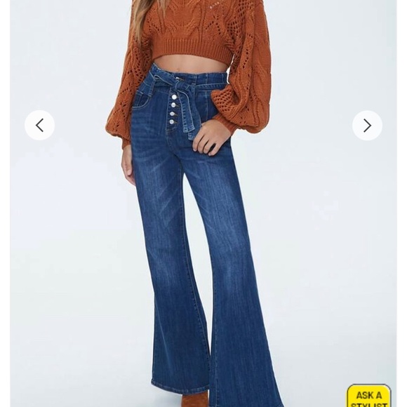 high waisted flared jeans